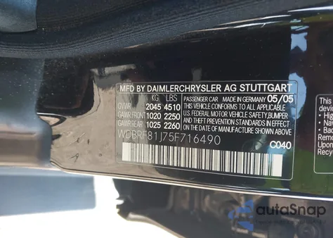 2005 Mercedes-Benz C 240 Luxury 4Matic z USA, uszkodzony, nr VIN WDBRF81J75F716490